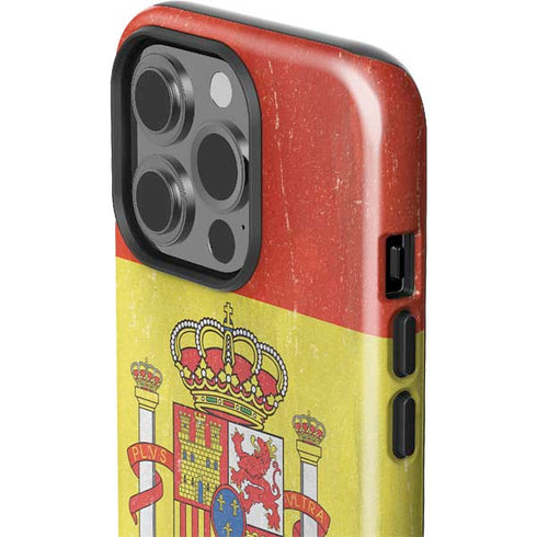 Spain Flag Distressed iPhone 15 Pro Impact Case